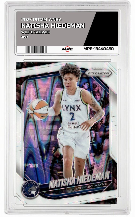 2025 PRIZM WNBA WHITE SEISMIC #53 NATISHA HIEDEMAN — graded card auctioned from the MPE vault