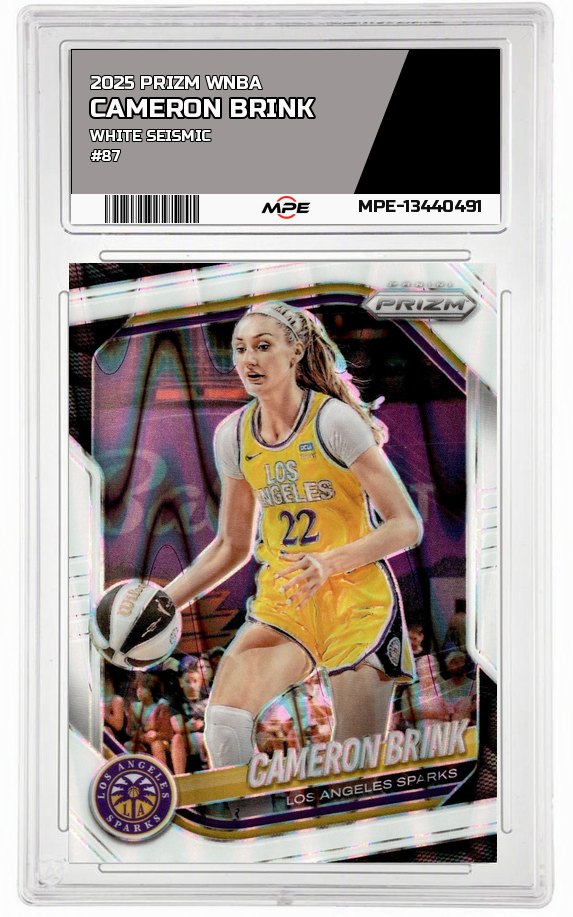 2025 PRIZM WNBA WHITE SEISMIC #87 CAMERON BRINK — graded card auctioned from the MPE vault