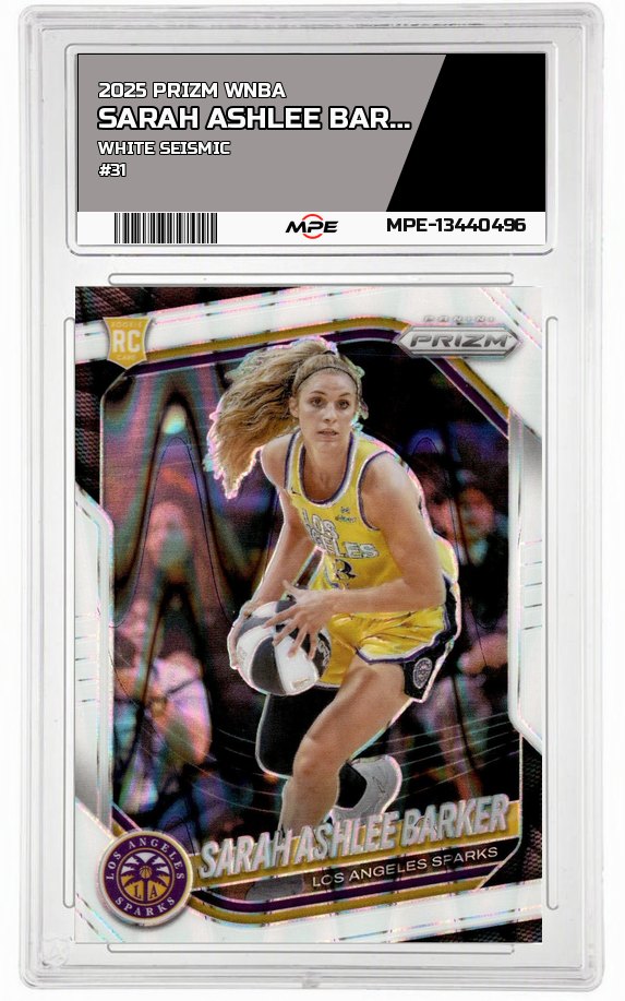 2025 PRIZM WNBA WHITE SEISMIC #31 SARAH ASHLEE BARKER — graded card auctioned from the MPE vault