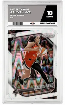 2025 PRIZM WNBA WHITE SEISMIC #15 AALIYAH NYE MPE 10 GEM/MT — graded card up for auction