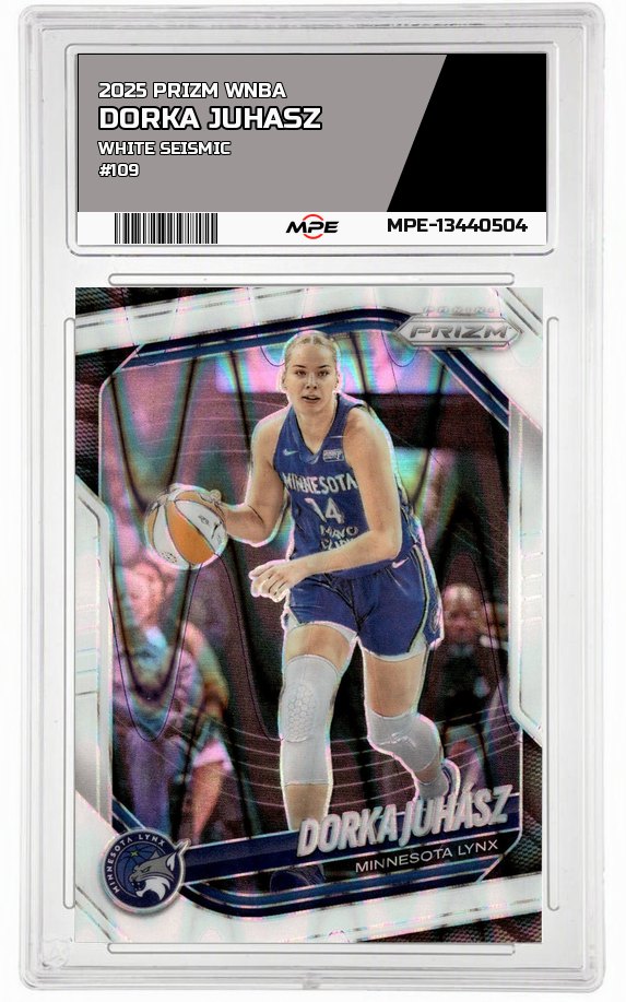 2025 PRIZM WNBA WHITE SEISMIC #109 DORKA JUHASZ — graded card auctioned from the MPE vault