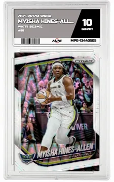 2025 PRIZM WNBA WHITE SEISMIC #96 MYISHA HINES-ALLEN MPE 10 GEM/MT — graded card up for auction