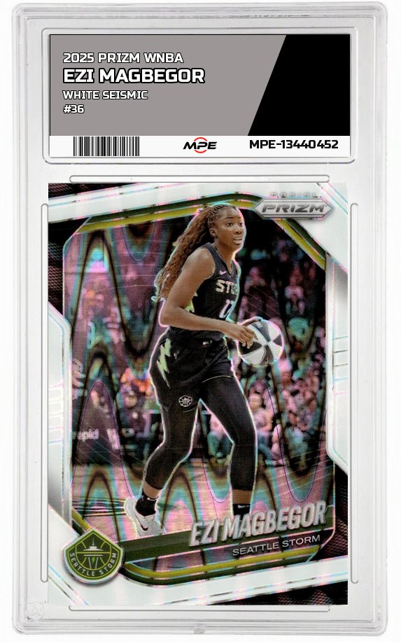 2025 PRIZM WNBA WHITE SEISMIC #36 EZI MAGBEGOR — graded card auctioned from the MPE vault