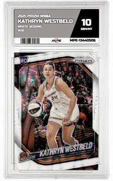2025 PRIZM WNBA WHITE SEISMIC #29 KATHRYN WESTBELD MPE 10 GEM/MT — graded card up for auction