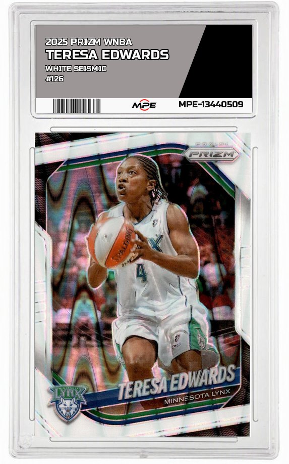2025 PRIZM WNBA WHITE SEISMIC #126 TERESA EDWARDS — graded card auctioned from the MPE vault