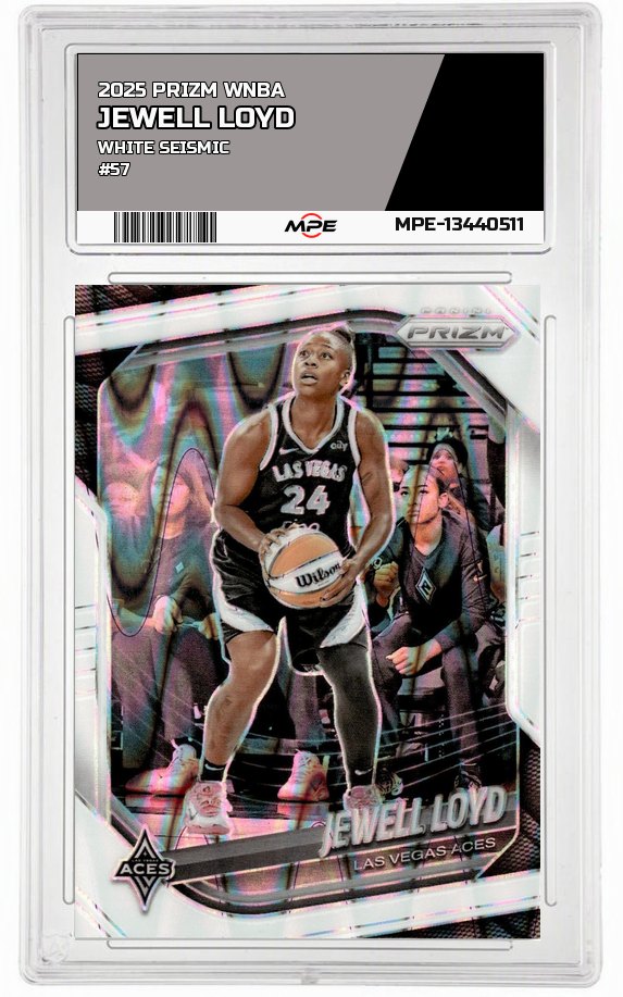 2025 PRIZM WNBA WHITE SEISMIC #57 JEWELL LOYD — graded card auctioned from the MPE vault
