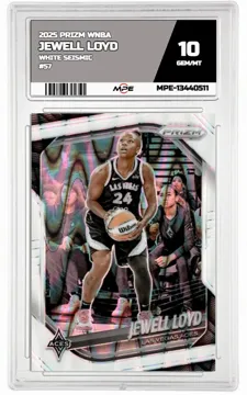 2025 PRIZM WNBA WHITE SEISMIC #57 JEWELL LOYD MPE 10 GEM/MT — graded card up for auction