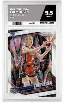 2025 PRIZM WNBA WHITE SEISMIC #104 LUCY OLSEN MPE 9.5 MINT+ — graded card up for auction