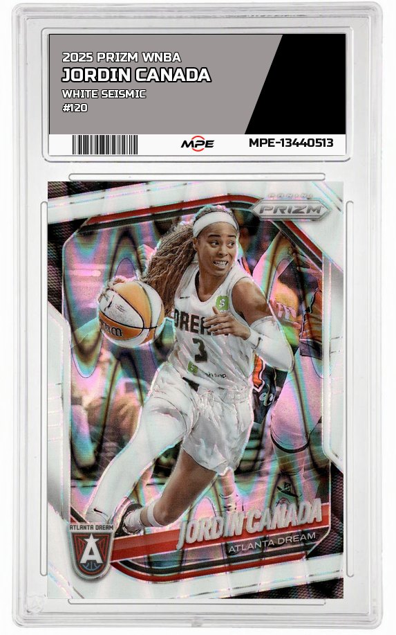 2025 PRIZM WNBA WHITE SEISMIC #120 JORDIN CANADA — graded card auctioned from the MPE vault