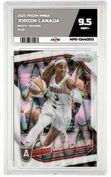 2025 PRIZM WNBA WHITE SEISMIC #120 JORDIN CANADA MPE 9.5 MINT+ — graded card up for auction