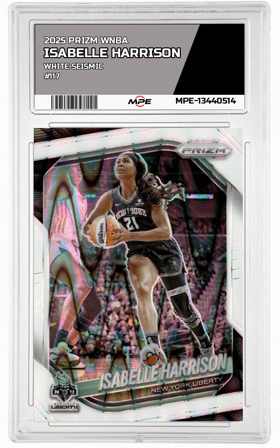 2025 PRIZM WNBA WHITE SEISMIC #117 ISABELLE HARRISON — graded card auctioned from the MPE vault