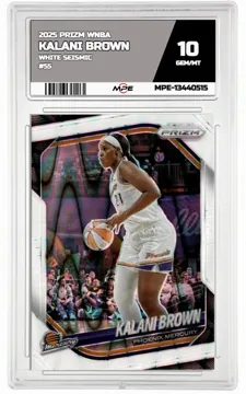2025 PRIZM WNBA WHITE SEISMIC #55 KALANI BROWN MPE 10 GEM/MT — graded card up for auction