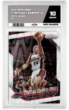 2025 PRIZM WNBA WHITE SEISMIC #71 CYNTHIA COOPER-DYKE MPE 10 GEM/MT — graded card up for auction
