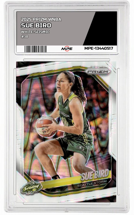 2025 PRIZM WNBA WHITE SEISMIC #38 SUE BIRD — graded card auctioned from the MPE vault