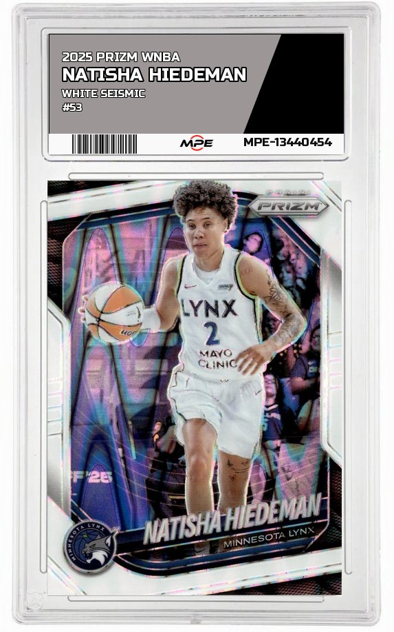 2025 PRIZM WNBA WHITE SEISMIC #53 NATISHA HIEDEMAN — graded card auctioned from the MPE vault