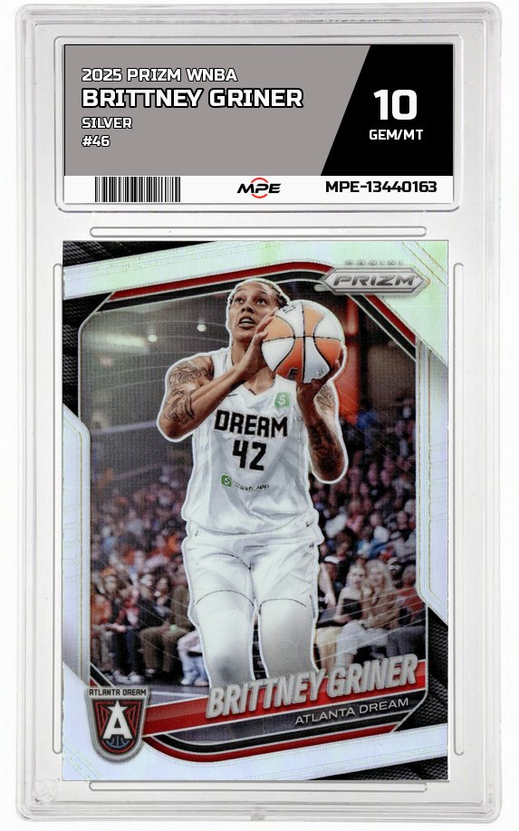 2025 PRIZM WNBA SILVER #46 BRITTNEY GRINER MPE 10 GEM/MT — graded card auctioned from the MPE vault