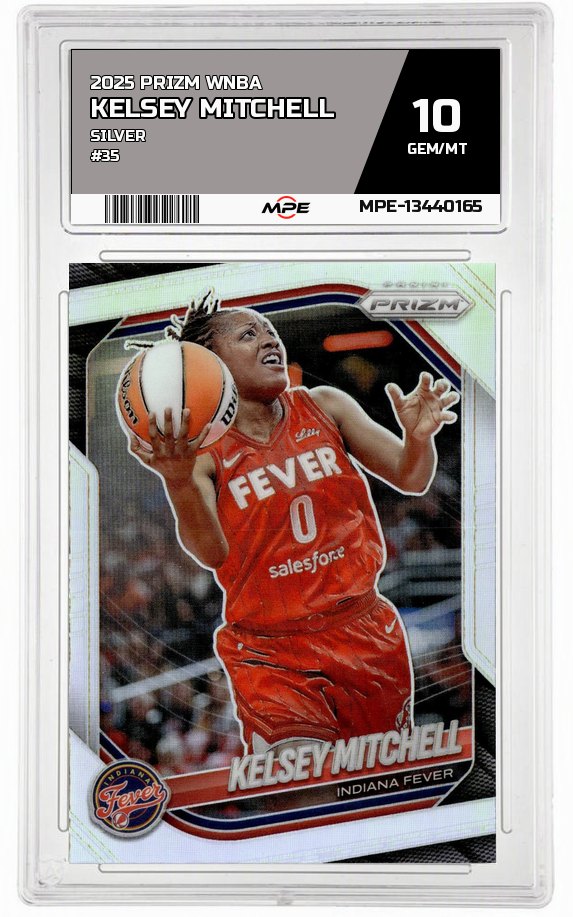 2025 PRIZM WNBA SILVER #35 KELSEY MITCHELL MPE 10 GEM/MT — graded card auctioned from the MPE vault