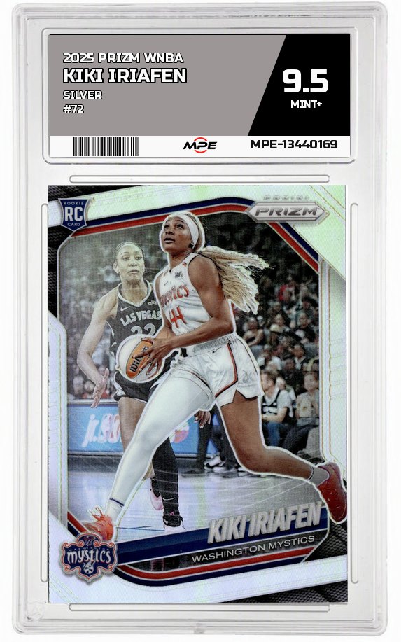 2025 PRIZM WNBA SILVER #72 KIKI IRIAFEN MPE 9.5 MINT+ — graded card auctioned from the MPE vault