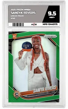 2025 PRIZM WNBA GREEN PRIZM #150 SANIYA RIVERS MPE 9.5 MINT+ — graded card up for auction