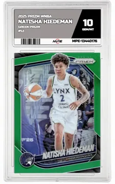 2025 PRIZM WNBA GREEN PRIZM #53 NATISHA HIEDEMAN MPE 10 GEM/MT — graded card up for auction