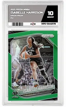 2025 PRIZM WNBA GREEN PRIZM #12 ISABELLE HARRISON MPE 10 GEM/MT — graded card up for auction