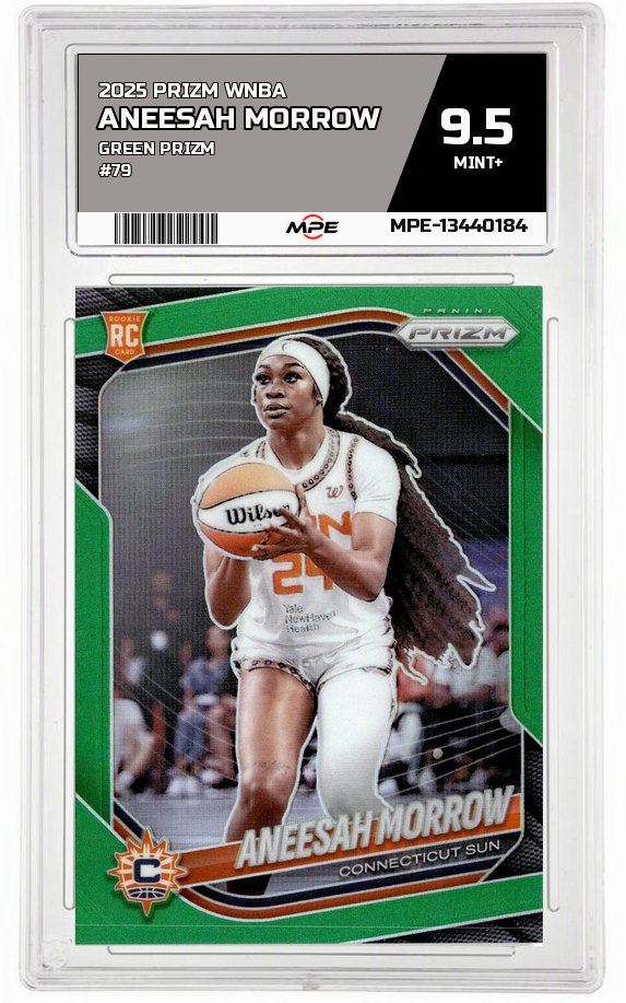 2025 PRIZM WNBA GREEN PRIZM #79 ANEESAH MORROW MPE 9.5 MINT+ — graded card auctioned from the MPE vault
