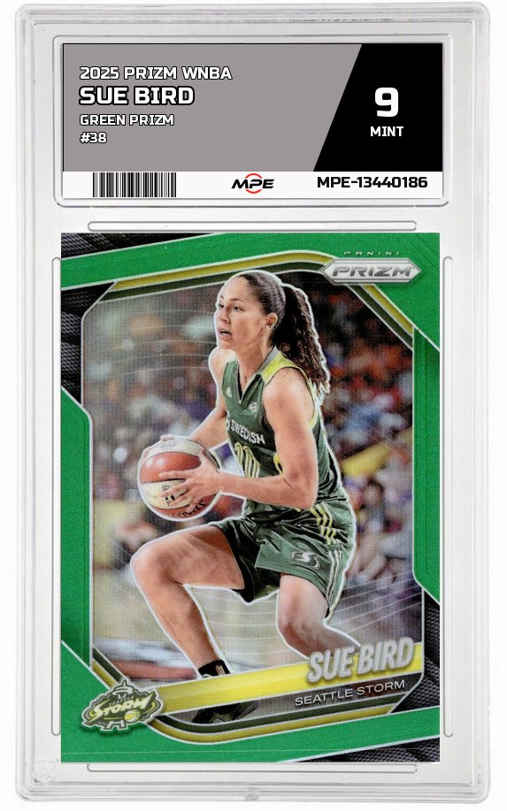 2025 PRIZM WNBA GREEN PRIZM #38 SUE BIRD MPE 9 MINT — graded card auctioned from the MPE vault