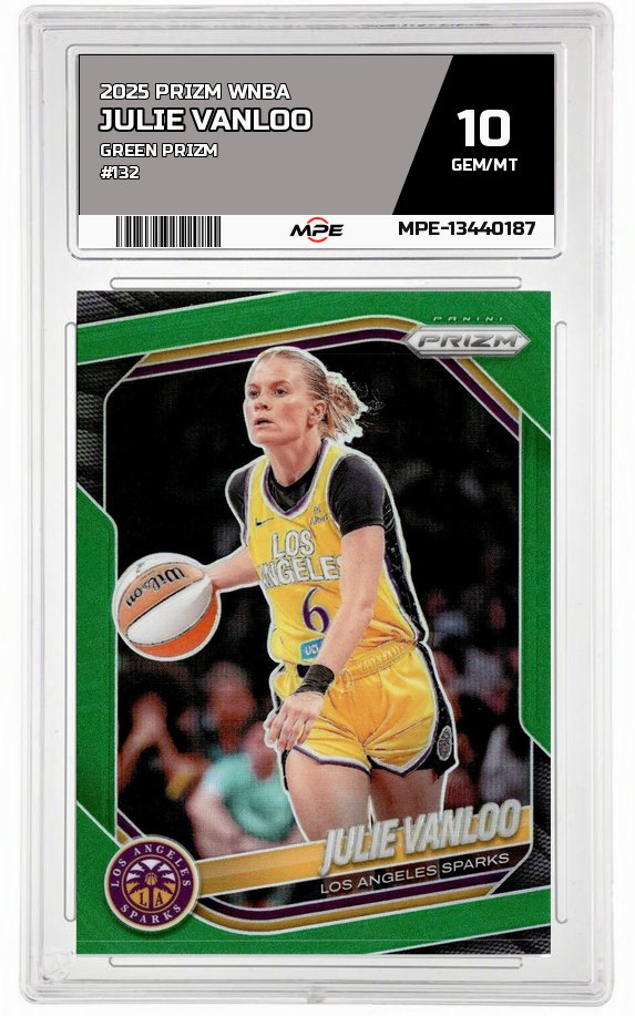 2025 PRIZM WNBA GREEN PRIZM #132 JULIE VANLOO MPE 10 GEM/MT — graded card auctioned from the MPE vault