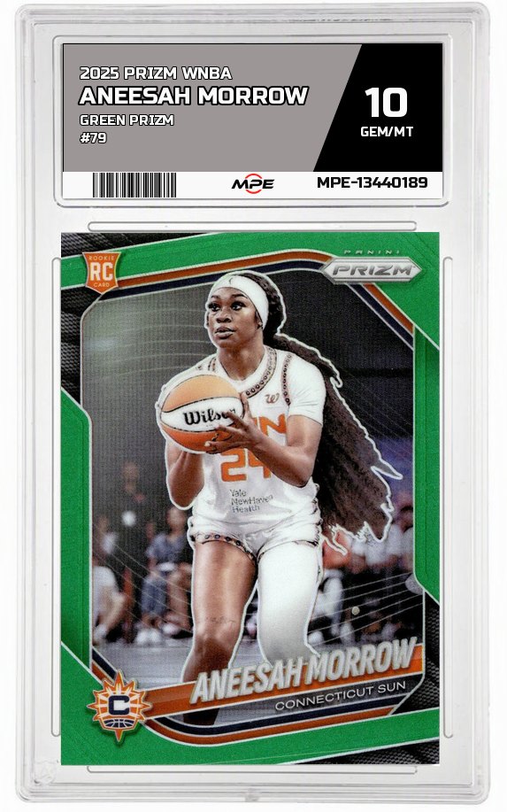 2025 PRIZM WNBA GREEN PRIZM #79 ANEESAH MORROW MPE 10 GEM/MT — graded card auctioned from the MPE vault