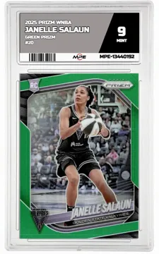 2025 PRIZM WNBA GREEN PRIZM #20 JANELLE SALAUN MPE 9 MINT — graded card up for auction