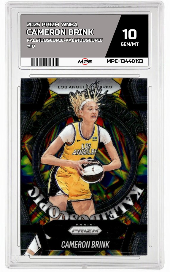 2025 PRIZM WNBA KALEIDOSCOPIC-Kaleidoscopic #10 CAMERON BRINK MPE 10 GEM/MT — graded card auctioned from the MPE vault