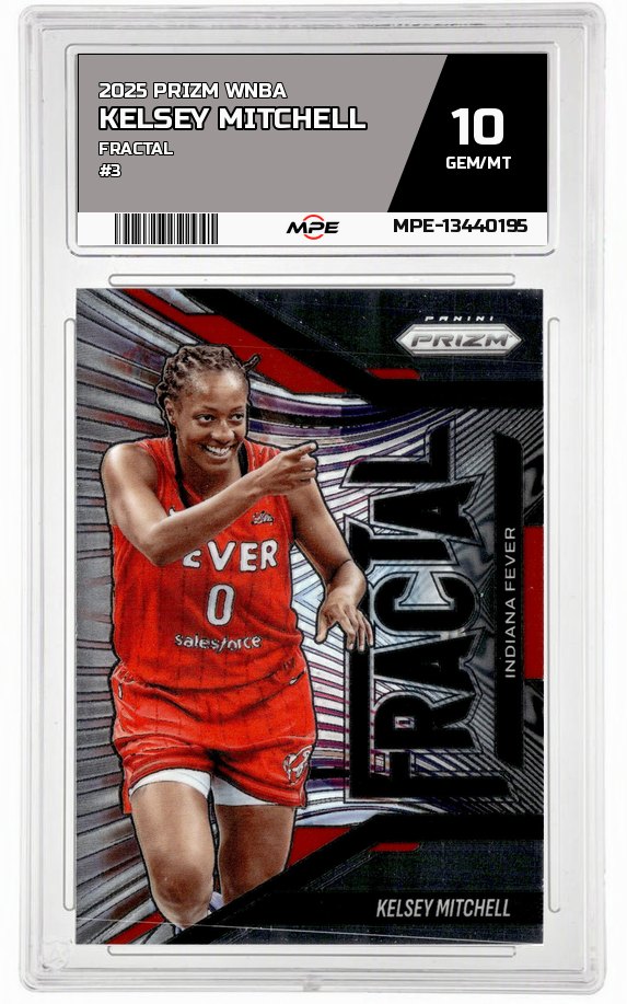 2025 PRIZM WNBA FRACTAL #3 KELSEY MITCHELL MPE 10 GEM/MT — graded card auctioned from the MPE vault