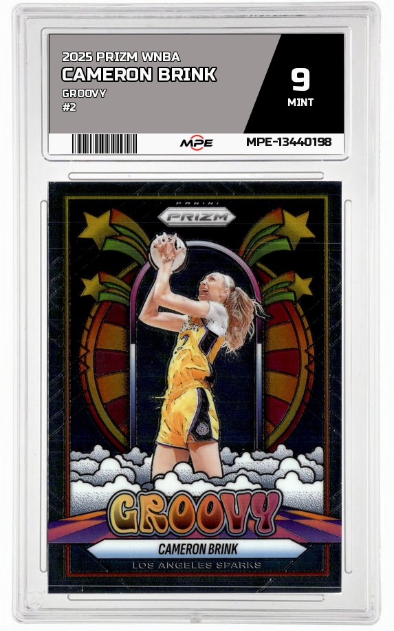 2025 PRIZM WNBA Groovy #2 CAMERON BRINK MPE 9 MINT — graded card auctioned from the MPE vault