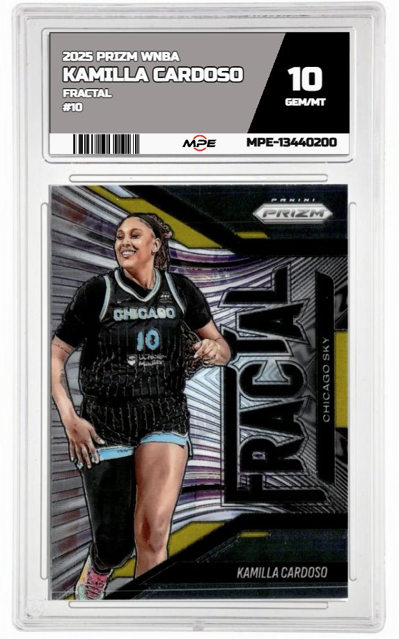 2025 PRIZM WNBA FRACTAL #10 KAMILLA CARDOSO MPE 10 GEM/MT — graded card auctioned from the MPE vault