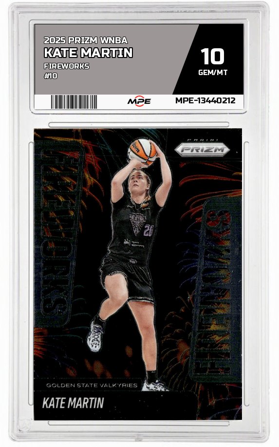 2025 PRIZM WNBA FIREWORKS #10 KATE MARTIN MPE 10 GEM/MT — graded card auctioned from the MPE vault