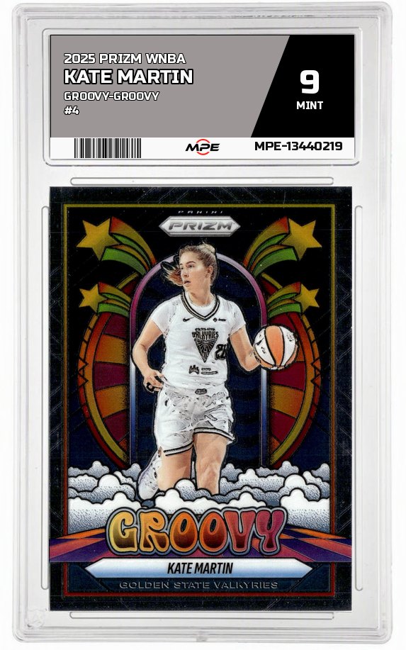 2025 PRIZM WNBA GROOVY-Groovy #4 KATE MARTIN MPE 9 MINT — graded card auctioned from the MPE vault
