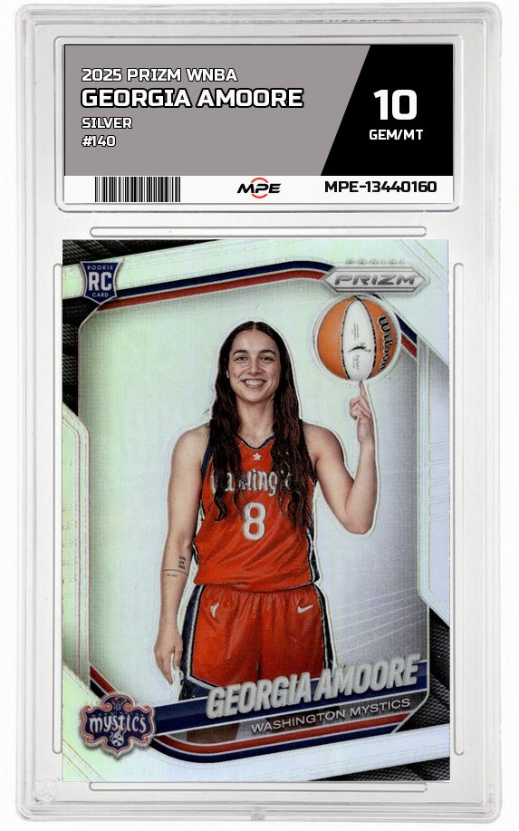 2025 PRIZM WNBA SILVER #140 GEORGIA AMOORE MPE 10 GEM/MT — graded card auctioned from the MPE vault