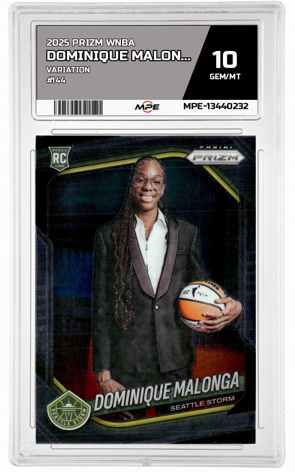 2025 PRIZM WNBA VARIATION #144 DOMINIQUE MALONGA MPE 10 GEM/MT — graded card auctioned from the MPE vault