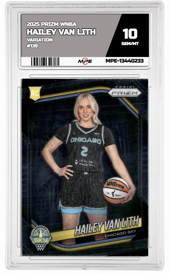2025 PRIZM WNBA VARIATION #139 HAILEY VAN LITH MPE 10 GEM/MT — graded card auctioned from the MPE vault