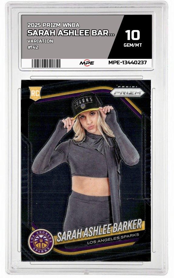 2025 PRIZM WNBA VARIATION #142 SARAH ASHLEE BARKER MPE 10 GEM/MT — graded card auctioned from the MPE vault