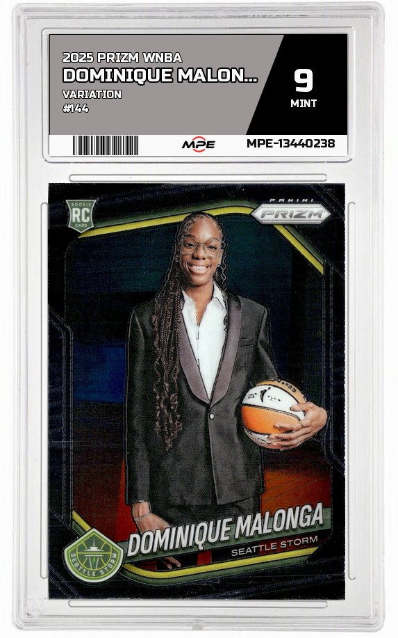 2025 PRIZM WNBA VARIATION #144 DOMINIQUE MALONGA MPE 9 MINT — graded card auctioned from the MPE vault