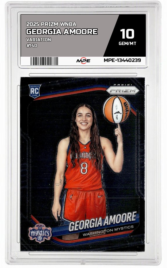 2025 PRIZM WNBA VARIATION #140 GEORGIA AMOORE MPE 10 GEM/MT — graded card auctioned from the MPE vault