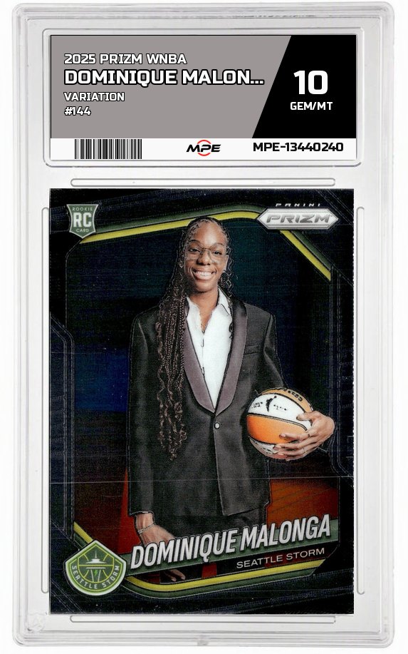 2025 PRIZM WNBA VARIATION #144 DOMINIQUE MALONGA MPE 10 GEM/MT — graded card auctioned from the MPE vault