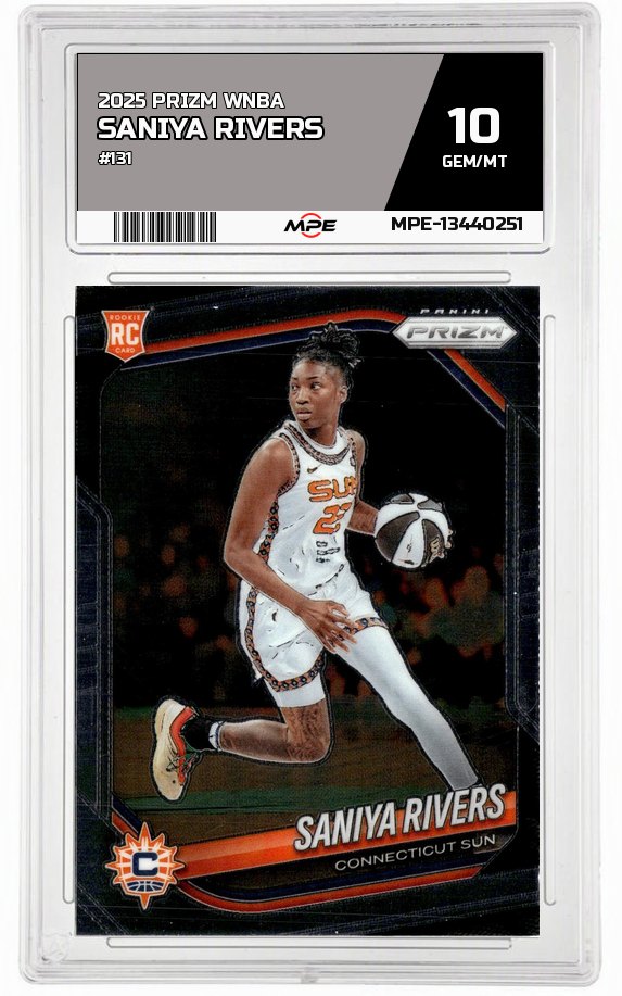 2025 PRIZM WNBA #131 SANIYA RIVERS MPE 10 GEM/MT — graded card auctioned from the MPE vault