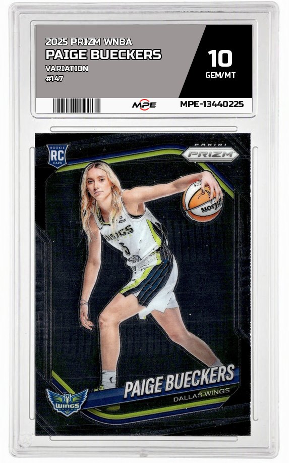 2025 PRIZM WNBA VARIATION #147 PAIGE BUECKERS MPE 10 GEM/MT — graded card auctioned from the MPE vault