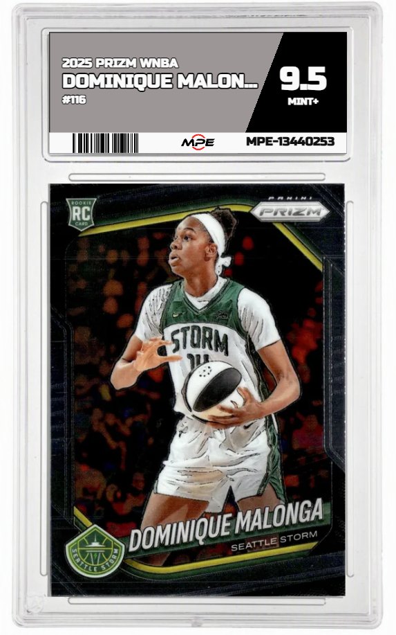 2025 PRIZM WNBA #116 DOMINIQUE MALONGA MPE 9.5 MINT+ — graded card auctioned from the MPE vault