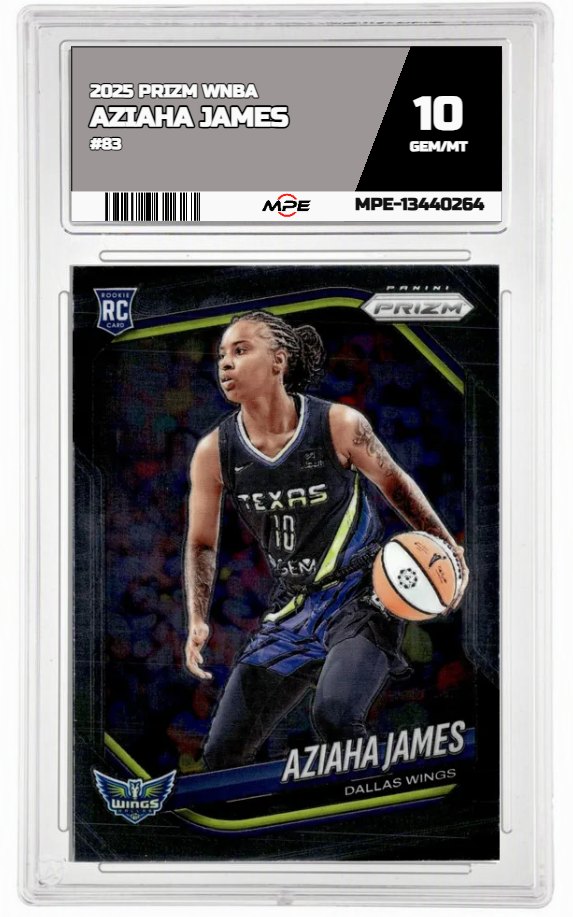2025 PRIZM WNBA #83 AZIAHA JAMES MPE 10 GEM/MT — graded card auctioned from the MPE vault