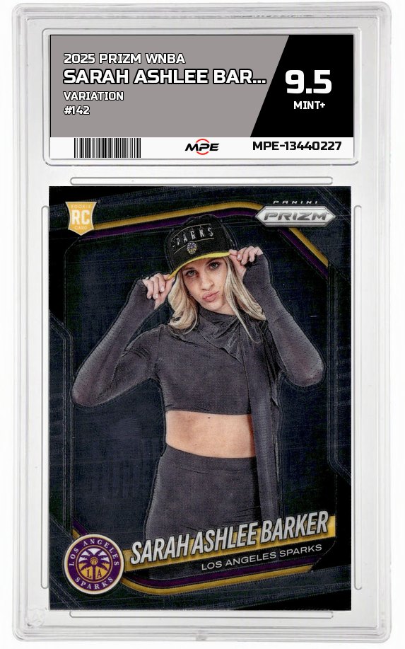 2025 PRIZM WNBA VARIATION #142 SARAH ASHLEE BARKER MPE 9.5 MINT+ — graded card auctioned from the MPE vault