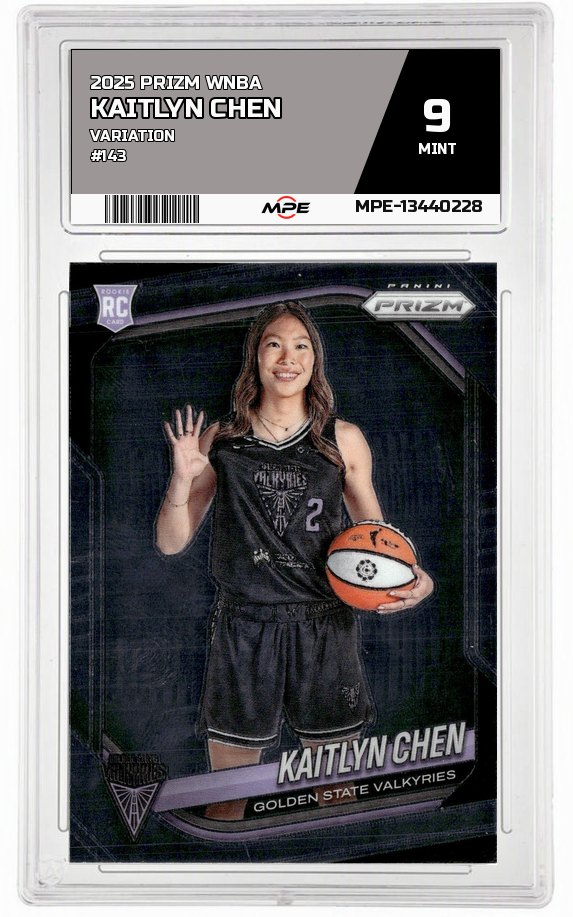2025 PRIZM WNBA VARIATION #143 KAITLYN CHEN MPE 9 MINT — graded card auctioned from the MPE vault