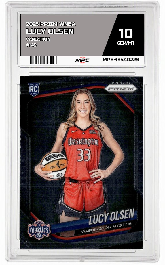 2025 PRIZM WNBA VARIATION #145 LUCY OLSEN MPE 10 GEM/MT — graded card auctioned from the MPE vault